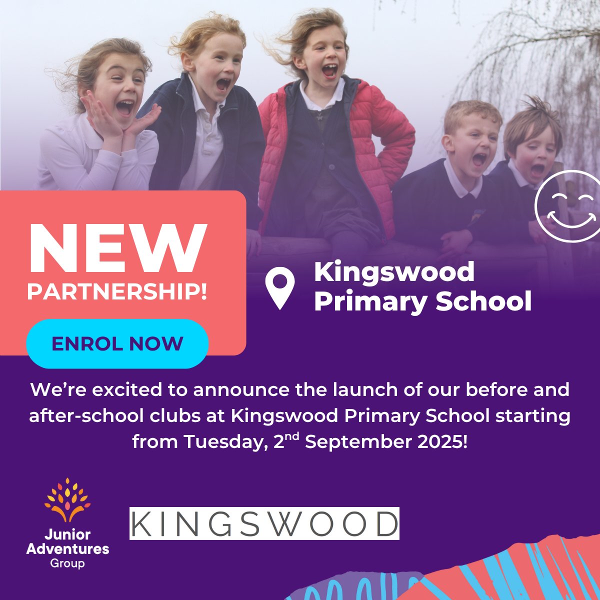 We're excited to be delivering our Rise then Shine and Stay and Play clubs at <a href="/KingswoodSch/">Kingswood Primary School</a> every day throughout the academic year starting from Tuesday, 2nd September!

Find out more and enrol today at junioradventuresgroup.co.uk/find-us/kingsw…

Claim a free session using code TRYKINGSWOOD