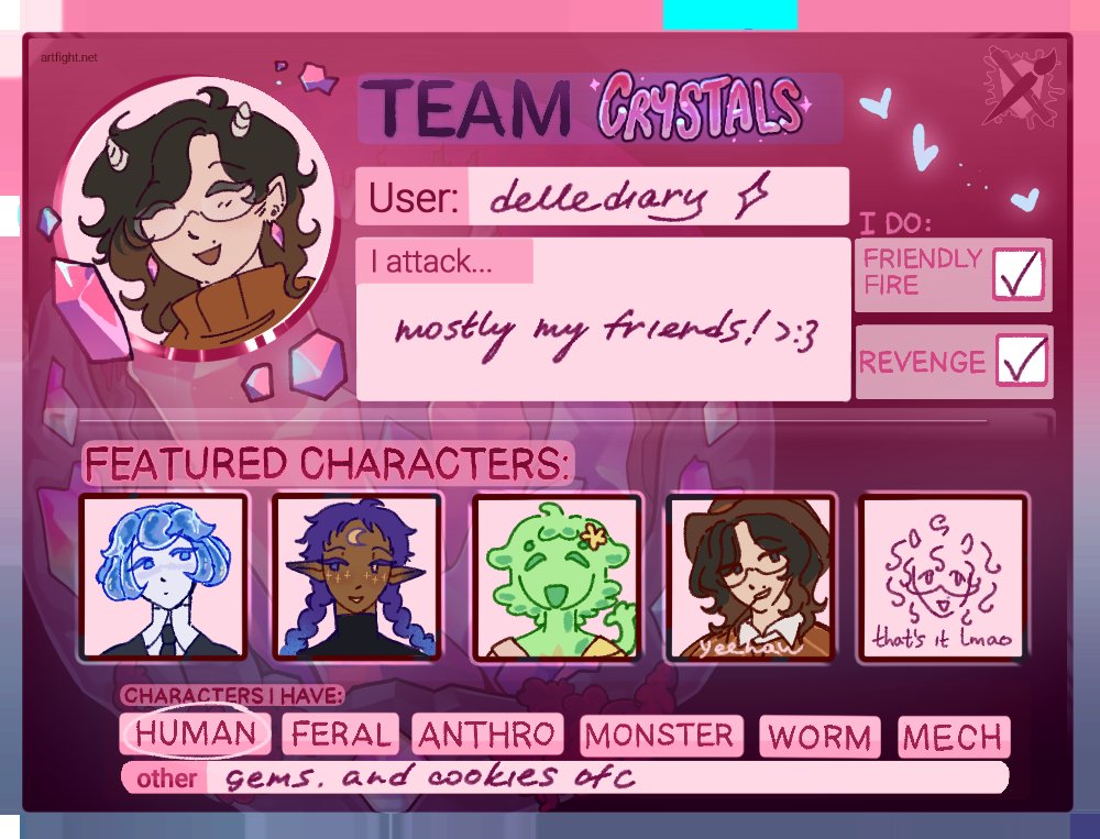 dellediary's tweet image. this is the delle way of getting out of the artblock
just woke up today and thought "maybe i should participate in artfight hmhmhmmm.."
artfight.net/~dellediary
