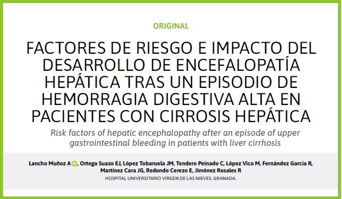 🔬 La encefalopatía hepática (EH) tras una hemorragia digestiva alta (HDA) aumenta la mortalidad 🏥⚠️ Factores como la ascitis, la albúmina y la urea al ingreso predicen su aparición. ¡Clave para el pronóstico! 🩺 #Hepatología #Cirrrosis <a href="/anlancho/">Ana Lancho</a>

👉:sapd.es/rapd/2025/48/3…