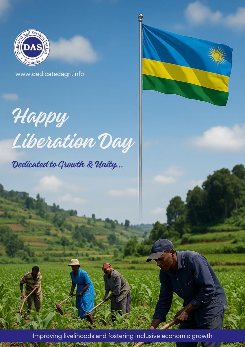 Dedicated_Agri (@dedicatedagri) on Twitter photo 🇷🇼 Happy Liberation Day, Rwanda!
Today, we celebrate the courage, resilience, and unity that define our great nation. At <a href="/DedicatedAgri/">Dedicated_Agri</a>, we are proud to contribute to Rwanda’s growth and transformation through sustainable agriculture and innovation.
#Kwibohora31 🇷🇼 Happy Liberation Day, Rwanda!
Today, we celebrate the courage, resilience, and unity that define our great nation. At <a href="/DedicatedAgri/">Dedicated_Agri</a>, we are proud to contribute to Rwanda’s growth and transformation through sustainable agriculture and innovation.
#Kwibohora31