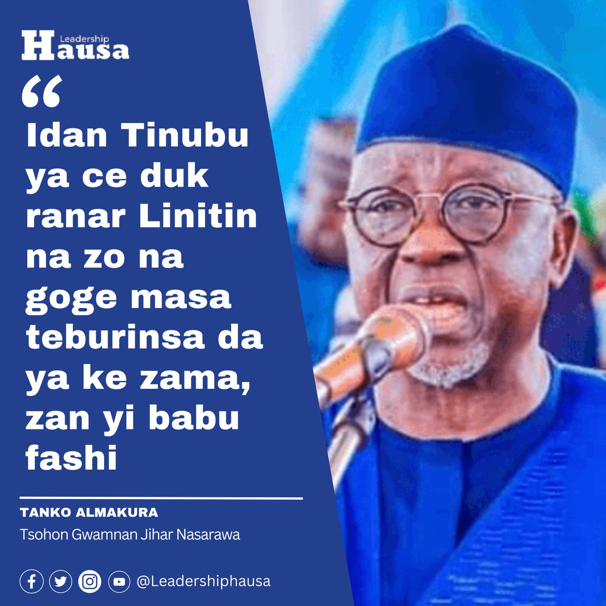 Tsohon Gwamnan Jihar Nasarawa, Tanko Almakura ya bayyana haka a wata hira da tashar talabejin ta Trust, inda ya ce shi da magoya bayansa suna tare da gwamnatin shugaban ƙasa, Bola Ahmed Tinubu, ɗari bisa ɗari. 

Almakura dai na wannan jawabin ne yayin da ake raɗe-raɗin tsohon