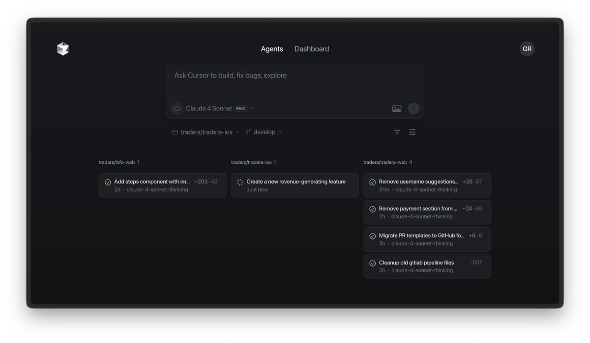 rosecoder's tweet image. cursor.com/agents is such a great way of getting a overview of all your agents – especially when having multiple repos:
