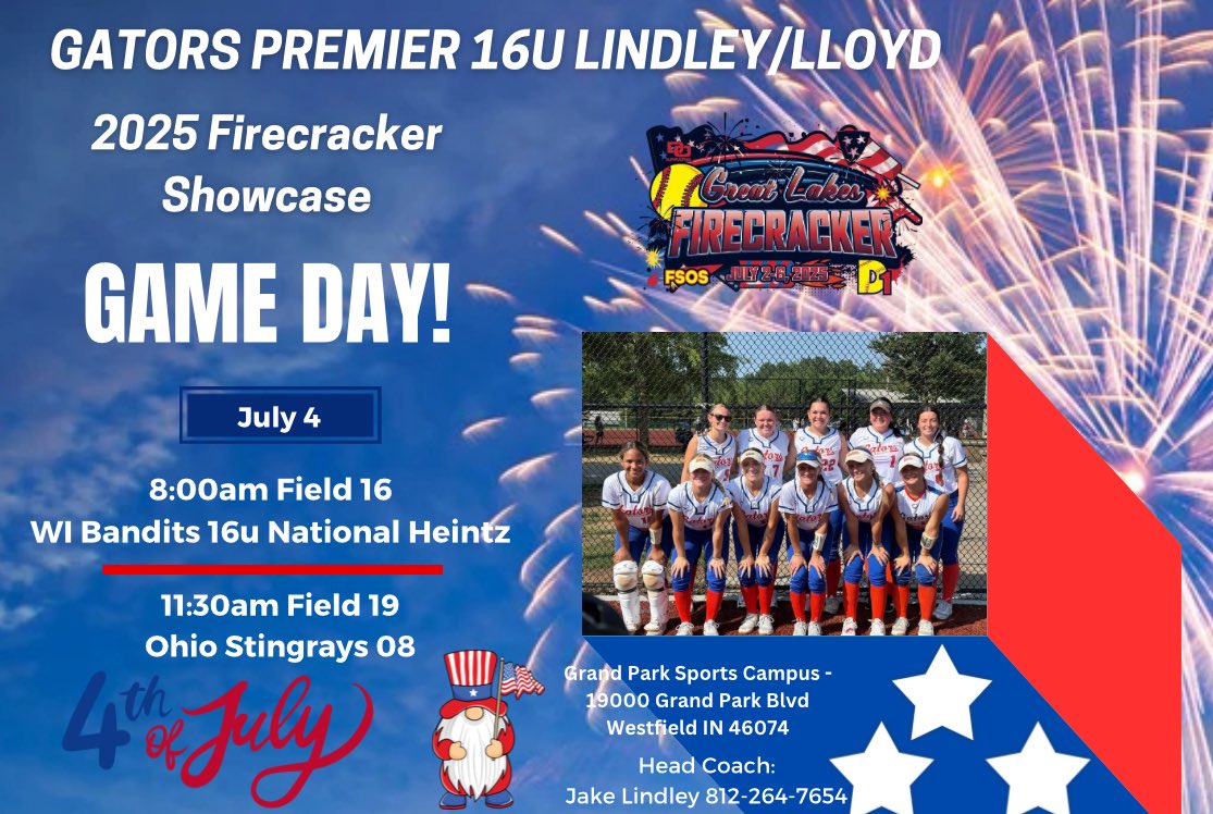 GatorsPremierLindley/Lloyd (@gatorspremier08) on Twitter photo 🎇🇺🇸Happy “4th” of July🇺🇸🎇
GAME DAY GATORS!
<a href="/Indianagators20/">Indianagatorsfastpitch</a> <a href="/Gators08Lindley/">Jake Lindley</a> <a href="/MarkLlo84231890/">Mark Lloyd</a> <a href="/D1Softball/">D1Softball</a> 🎇🇺🇸Happy “4th” of July🇺🇸🎇
GAME DAY GATORS!
<a href="/Indianagators20/">Indianagatorsfastpitch</a> <a href="/Gators08Lindley/">Jake Lindley</a> <a href="/MarkLlo84231890/">Mark Lloyd</a> <a href="/D1Softball/">D1Softball</a>