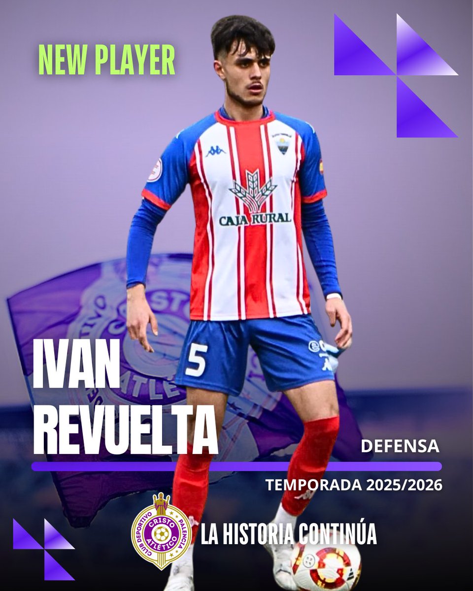 PalenciaCristo's tweet photo. ⚽️ＰＬΛＮＴＩＬＬΛ ２５／２６
📝ＦＩＣＨΛＪΞ

Iván Revuelta "IVI" (24 años) se une al equipo para fortalecer la parcela defensiva.

Jugador polivalente, con buen pie y que nos ofrecerá seguridad y energía ⚡️😉

🍀Bienvenido, mucha suerte y éxitos @Iviroo44 
#lahistoriacontinua 💜 https://t.co/dBDZP06cBP