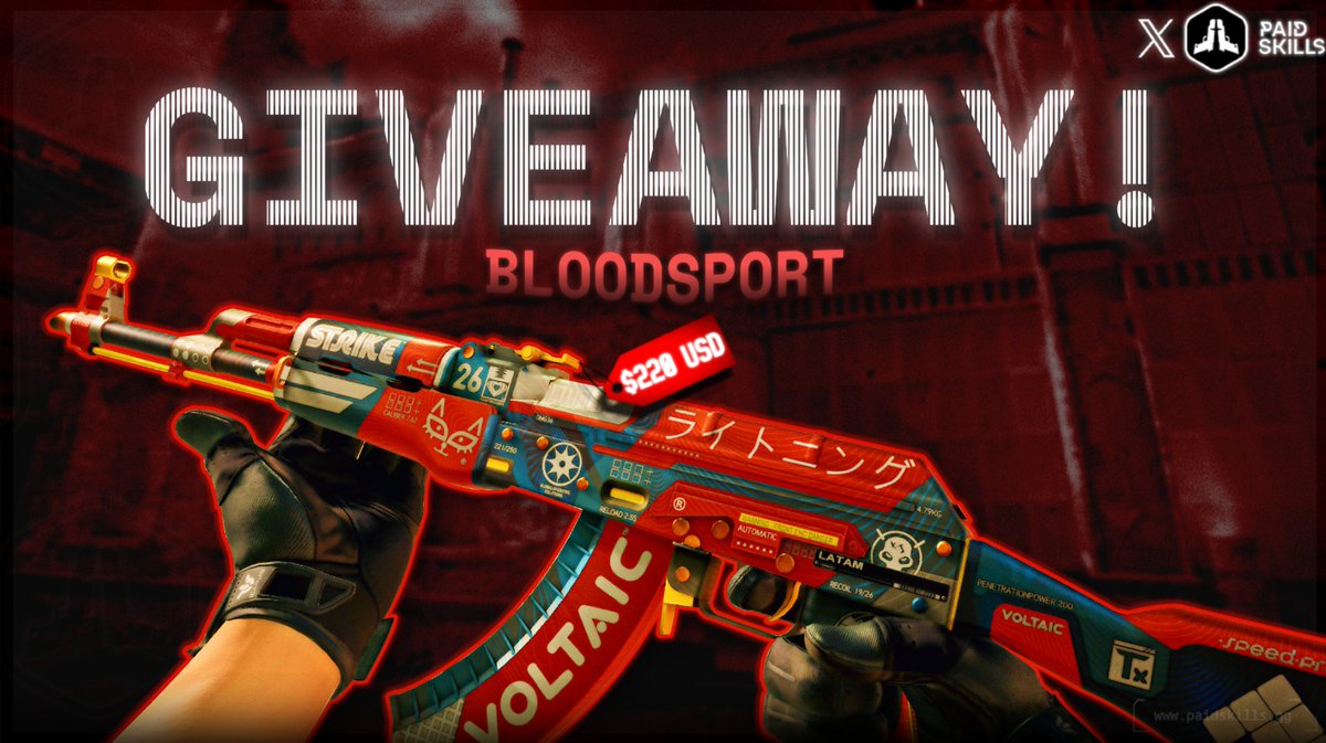 PaidSkills — Beta (@paidskillsgg) on Twitter photo 🎉 Bloodsport (MW) | GIVEAWAY 🎉
📷 To participate is very simple:
-Follow <a href="/paidskillsgg/">PaidSkills</a>
-Retweet & leave a comment!
~June 8th we will choose a winner! Target 2k Followers!
#giveaway #cs2skins #cs2 #CS2 #csgocases #CS2Giveaway #skins 🎉 Bloodsport (MW) | GIVEAWAY 🎉
📷 To participate is very simple:
-Follow <a href="/paidskillsgg/">PaidSkills</a>
-Retweet & leave a comment!
~June 8th we will choose a winner! Target 2k Followers!
#giveaway #cs2skins #cs2 #CS2 #csgocases #CS2Giveaway #skins