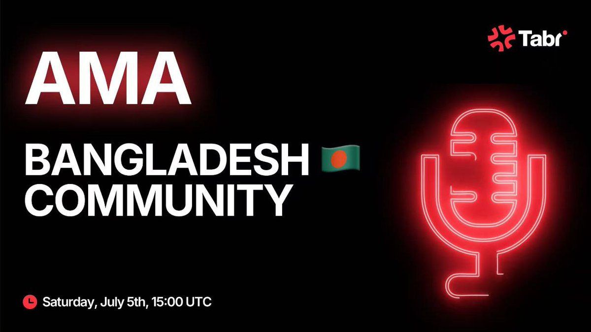 AMA Session for Our Beloved Bngladeshi Tabizens! 💢 

Don't missout the session tomorrow (05.07.'25, Saturday) at 15 UTC.
Venue: x.com/i/spaces/1OdJr…

Discussion Topics:
·  Key highlights from the recent Discord AMA — will be presented in Bengali
·  Deep dive into Soulbound