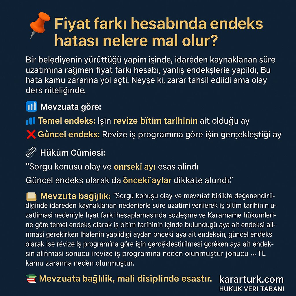 📌 İdareden Kaynaklanan Süre Uzatımlarında Fiyat Farkı Hesabında Hangi Endeksler Esas Alınmalıdır?

📚 Mevzuata bağlılık, mali disiplinde esastır.

malimevzuat.com.tr/idareden-kayna…