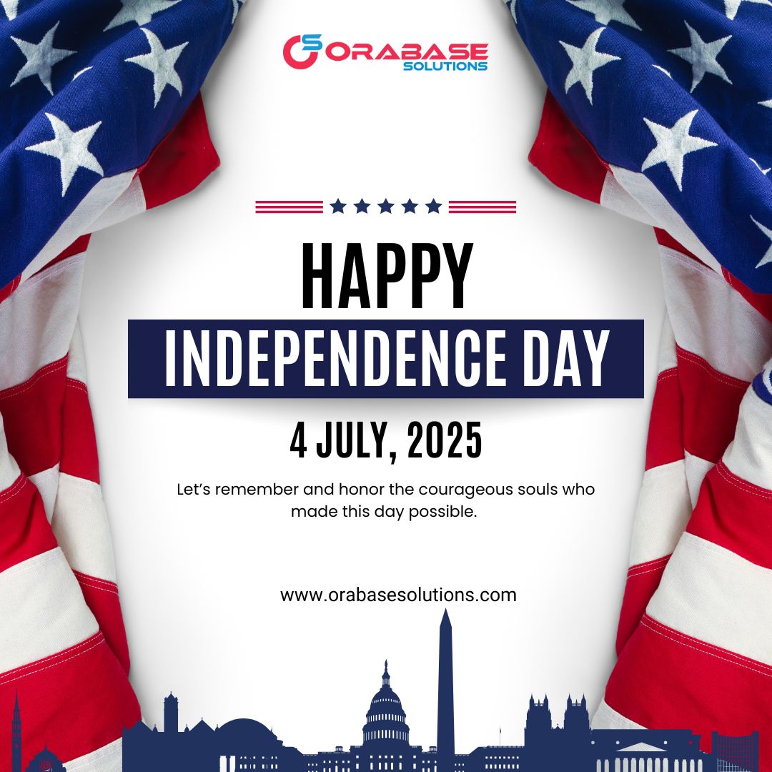 Orabasesolution's tweet image. Happy 4th of July from #OrabaseSolutions! 🇺🇸We honor the freedom that built a nation - &amp;amp; fuels digital innovation. Here’s to bold ideas, scalable tech, &amp;amp; the liberty to grow. Wishing you a safe &amp;amp; inspiring #IndependenceDay!  #Happy4thOfJuly #IndependenceDayUSA