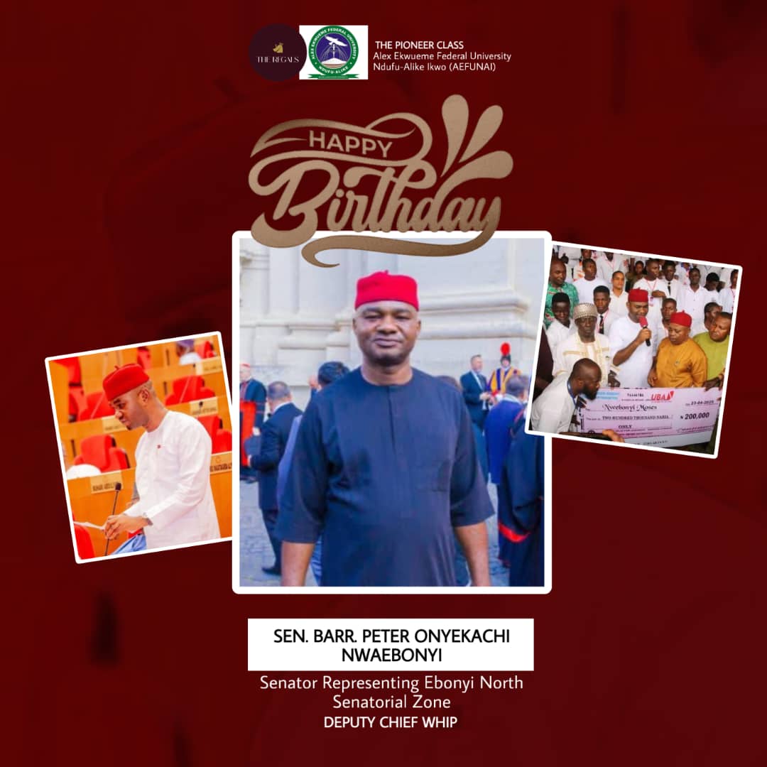 THEREGALSS's tweet photo. 🎉 Happy Birthday, Senator Barr. Peter Onyekachi Nwaebonyi 🎉
Today, the Pioneer Class of AE-FUNAI celebrates your leadership and service to Ebonyi North and Nigeria. Your work in youth empowerment and nation-building inspires us. Wishing you greater strength.
📍@PeterNwaebonyi https://t.co/vbVOpotMa8