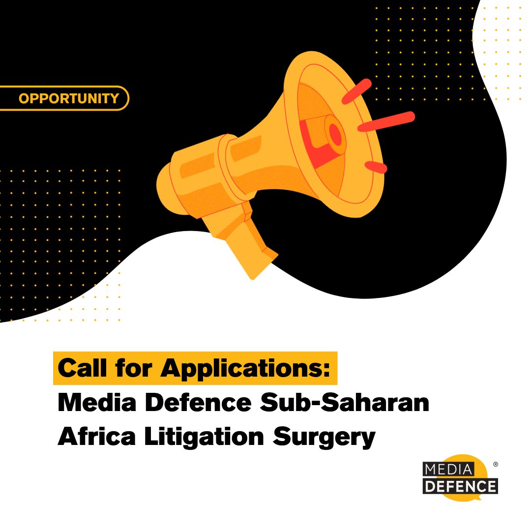 ⏰ Deadline Approaching! Are you a lawyer working on press freedom in sub-Saharan Africa? Don't miss your chance to apply for Media Defence’s in-person litigation surgery.

📍 Windhoek, Namibia
🗓 22–24 Sept 25
📝 Apply by: 6 Jul 25

🔗 Apply now:

mediadefence.org/news/call-for-…