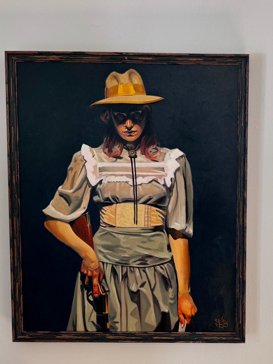 Christiana, framed &amp; up on the wall.  Digital + oil Physical.  REPRIEVE by <a href="/wetikos/">WETIKO⁉️</a>