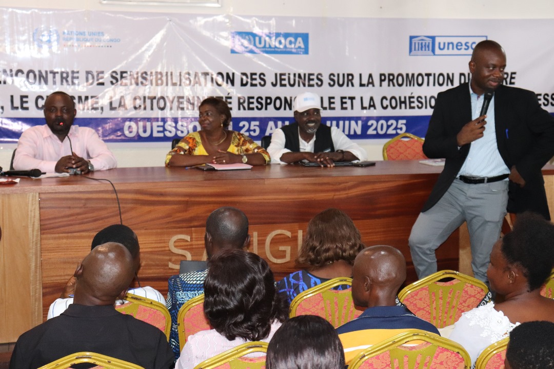 🔁 Retour d'expérience à Ouesso 🇨🇬 : 250 jeunes sensibilisés au vivre-ensemble 🤝, civisme 🧭 et citoyenneté 🧑🏽‍🏫 avec le <a href="/PNUDRepduCongo/">PNUD Rép du Congo</a>, l’UNESCO &amp; CCJ. Trois jours d’échanges pour renforcer la cohésion sociale et l’autonomisation des jeunes 🕊️🚀 #Paix #Congo #Jeunesse <a href="/mjusvi/">MABIKA Jusvi</a>