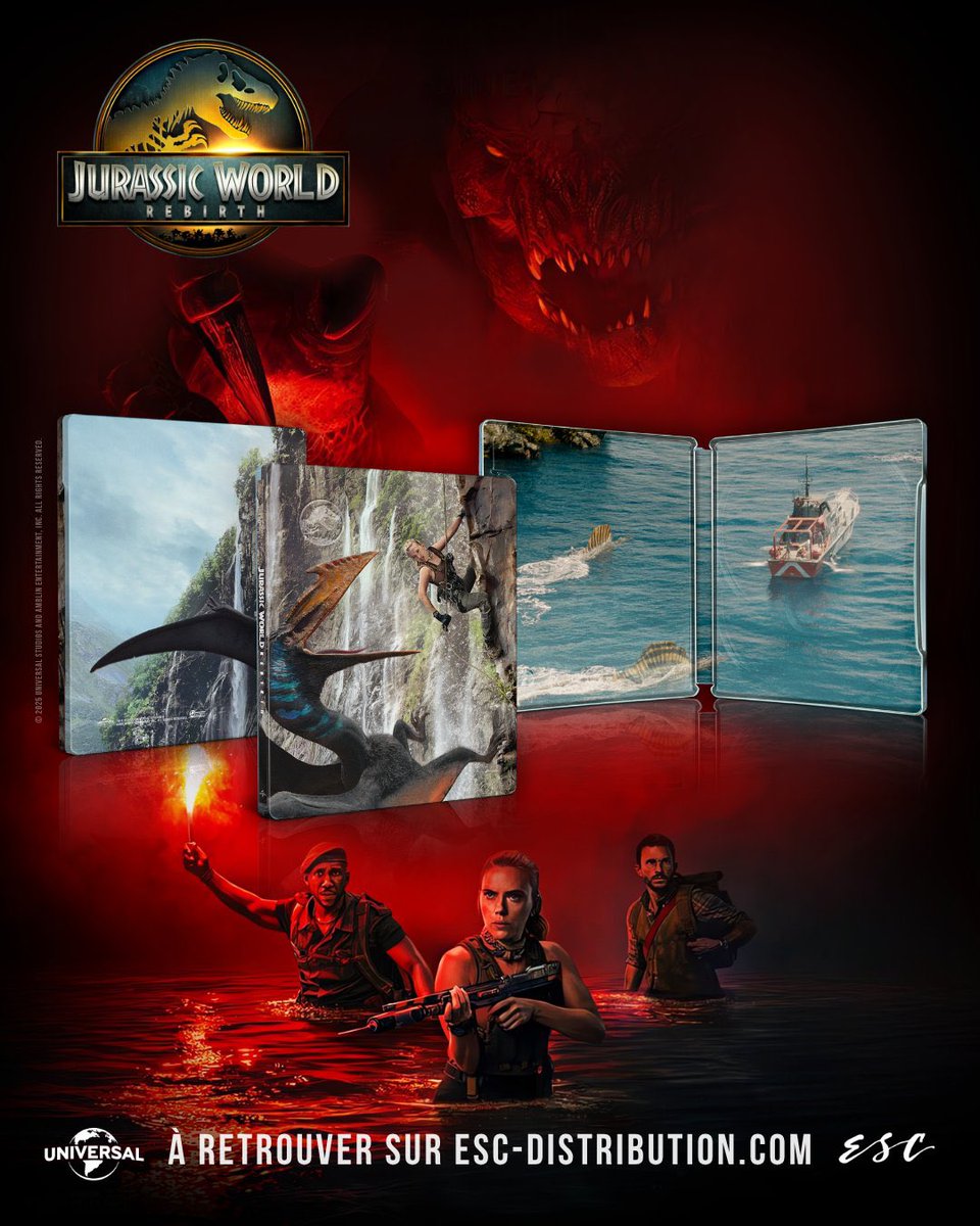 ESC Éditions vient de dévoiler l’édition  steelbook de 'Jurassic World : Rebirth'. 🦖🔥

 📀 PRÉCOMMANDE : urlr.me/QDcK9n