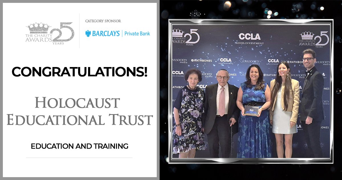 Charity_Awards's tweet image. Congratulations to @HolocaustUK for winning the 'Education and Training' category!
See why it won: charityawards.co.uk/education-and-…
#CharityAwards