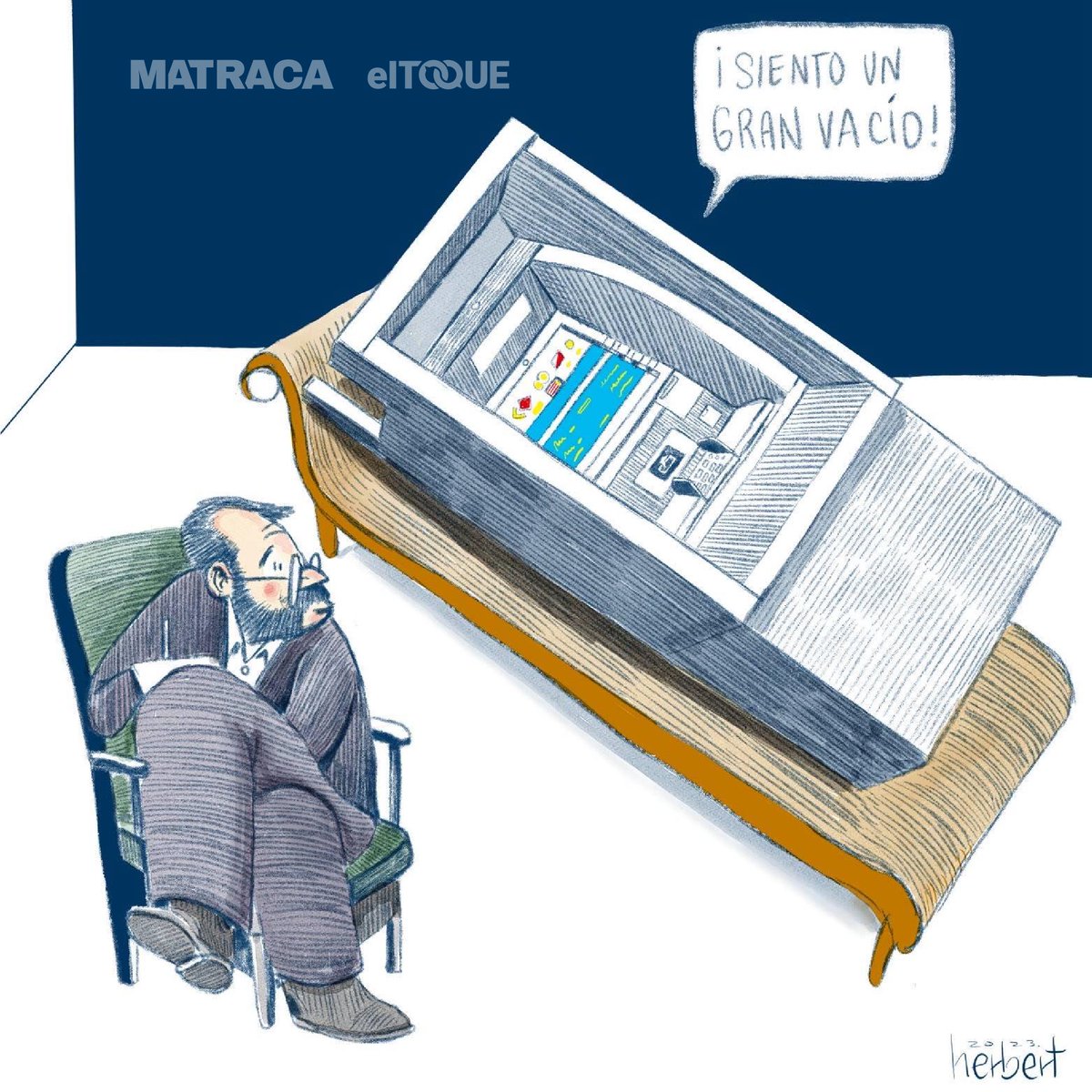 Terapia

#LaCaricatura #Matraca 

✍️ Herbert

¿Quieres ver más caricaturas publicadas en elTOQUE?

➡️ Mira aquí: bit.ly/3wglIsq