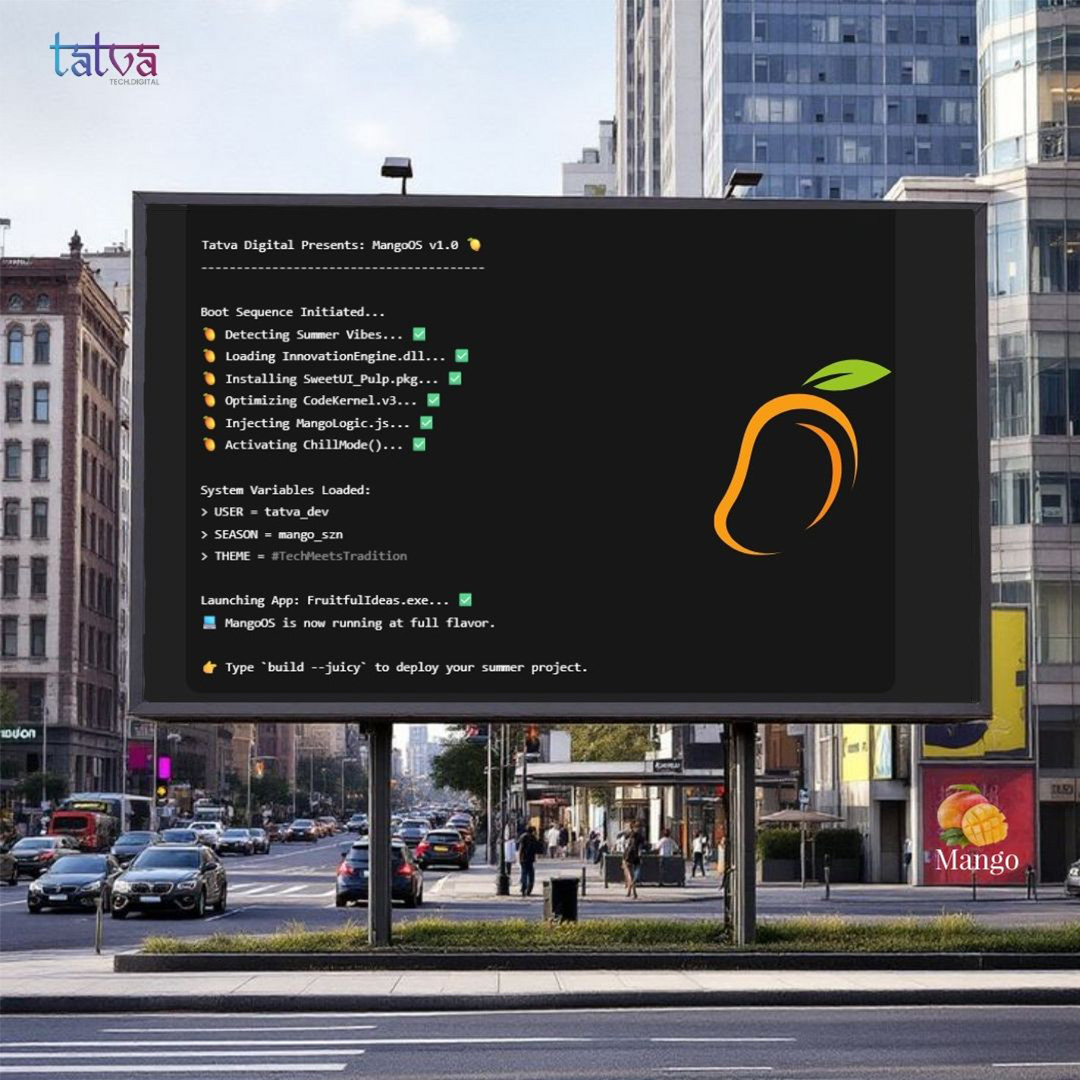 tatvatechdigi's tweet photo. This summer, we’re not just writing code — we’re blending innovation with seasonal flavor 🍋
From SweetUI_Pulp.pkg to MangoLogic.js, our systems are running smoother than Alphonso juice in June.
#TatvaDigital #MangoOS #DelhiMangoFestival #MangoLogic #mangofestival2025 https://t.co/PmHuZr88eb