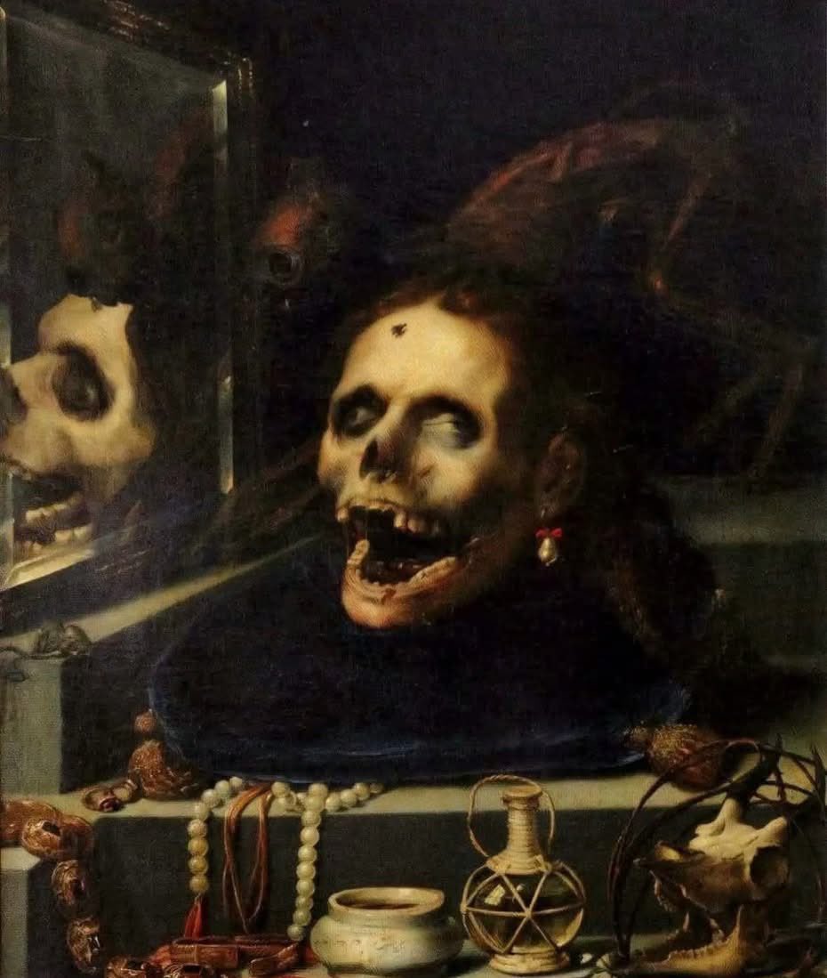 Jacopo Ligozzi (1547 Verona Italy –1627 Florence Italy) was an Italian painter, illustrator, designer, and miniaturist. His art can be categorized as late-Renaissance and Mannerist styles.

Natura Morta Macabra
by Jacopo Liguzzi, ca1604