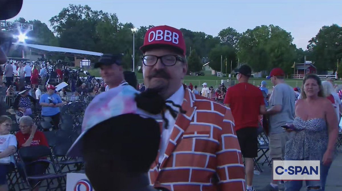 "OBBB"

-- hat at Pres. Trump speech in Iowa for America 250