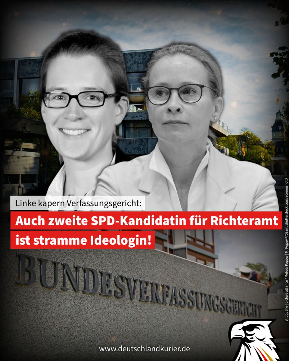Linke kapern Verfassungsgericht: Auch zweite SPD-Kandidatin für Richteramt ist stramme Ideologin!

Nach dem Wirbel um die von der SPD nominierte neue Bundesverfassungsrichterin Frauke Brosius-Gersdorf (54) sorgt auch der zweite SPD-Vorschlag für das hohe Richteramt in Karlsruhe