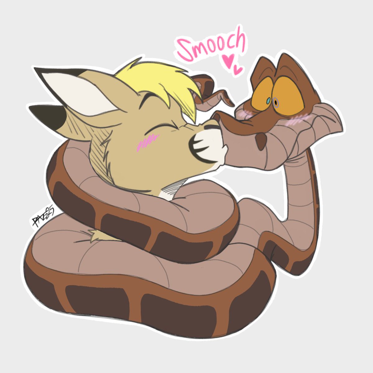 With how much of a smooth talker he is, how couldn't I thank Kaa for "looking after me" with a big ol' smooch. 

🖼️- <a href="/BoxIdle/">Razz 🦊</a>