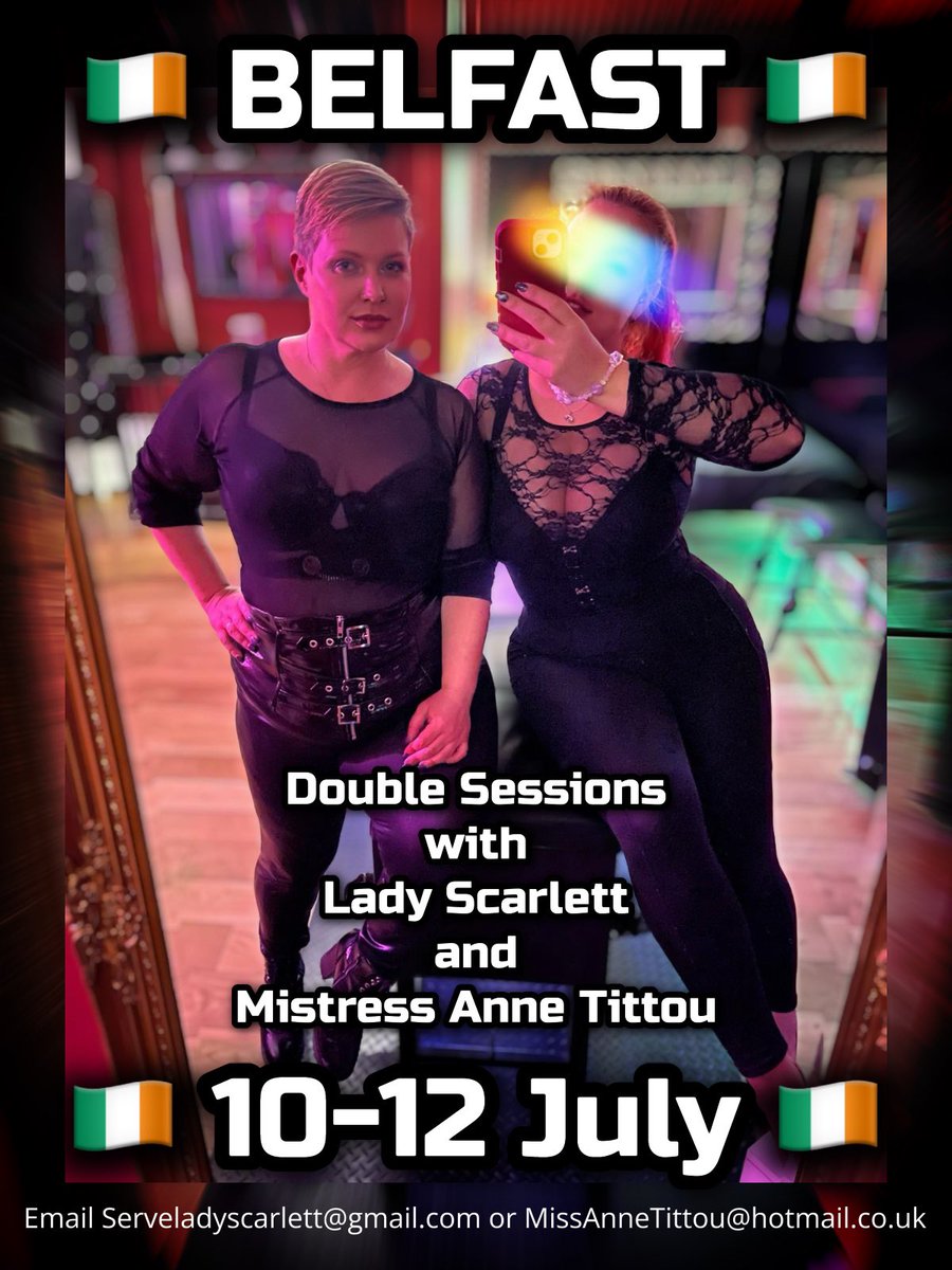 Miss Anne Tittou (@missannetittou) on Twitter photo . ๐ฎ๐ช Belfast Tour ๐ฎ๐ช
Iโll be visiting Ireland 10-12th July.
First time in Belfast!
Solo sessions and doubles available with the formidable <a href="/LadyScarlettM/">Lady Scarlett: Real Deal. Tape, Filth & HS Queen</a>
Apply now
๐ง missannetittou@hotmail.co.uk . ๐ฎ๐ช Belfast Tour ๐ฎ๐ช
Iโll be visiting Ireland 10-12th July.
First time in Belfast!
Solo sessions and doubles available with the formidable <a href="/LadyScarlettM/">Lady Scarlett: Real Deal. Tape, Filth & HS Queen</a>
Apply now
๐ง missannetittou@hotmail.co.uk
