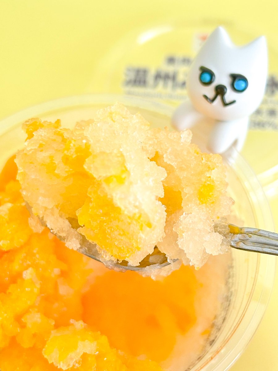 doorfumi2018's tweet image. 【食べたぜ】蒸し暑い日にはこれ!セブンの「温州みかん氷」だぜ。
ジューシーなみかん果肉がたっぷり!シャリシャリのかき氷と一緒に食べると、さわやかな甘さが身体にしみわたる気がするぜ。
#オヤツハント