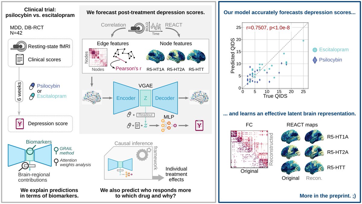 Hanna Tolle (@tollehanna) on Twitter photo I can't believe it's out! 🎉
"Accurate and Interpretable Prediction of Antidepressant Treatment Response from Receptor-informed Neuroimaging" biorxiv.org/content/10.110…
Thanks to the awesome co-authors <a href="/loopyluppi/">Andrea Luppi</a> <a href="/lawn_tim/">Tim Lawn</a> <a href="/LeorRoseman/">Leor Roseman 🦋 @leorroseman.bsky.social</a> <a href="/ProfDavidNutt/">David Nutt</a> <a href="/RCarhartHarris/">Robin Carhart-Harris</a> <a href="/PedroMediano/">Pedro Mediano</a> I can't believe it's out! 🎉
"Accurate and Interpretable Prediction of Antidepressant Treatment Response from Receptor-informed Neuroimaging" biorxiv.org/content/10.110…
Thanks to the awesome co-authors <a href="/loopyluppi/">Andrea Luppi</a> <a href="/lawn_tim/">Tim Lawn</a> <a href="/LeorRoseman/">Leor Roseman 🦋 @leorroseman.bsky.social</a> <a href="/ProfDavidNutt/">David Nutt</a> <a href="/RCarhartHarris/">Robin Carhart-Harris</a> <a href="/PedroMediano/">Pedro Mediano</a>