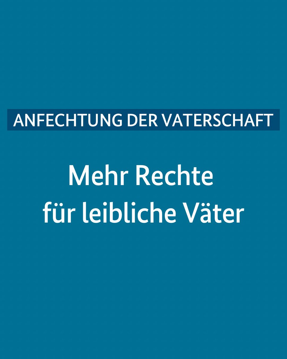 Wir haben heute einen Gesetzentwurf vorgelegt, der das Anfechtungsrecht leiblicher Väter grundlegend überarbeitet. Ziel der Neuregelung ist es, den Grundrechten aller Beteiligten angemessen Rechnung zu tragen. Mehr: 
bmjv.de/SharedDocs/Pre…