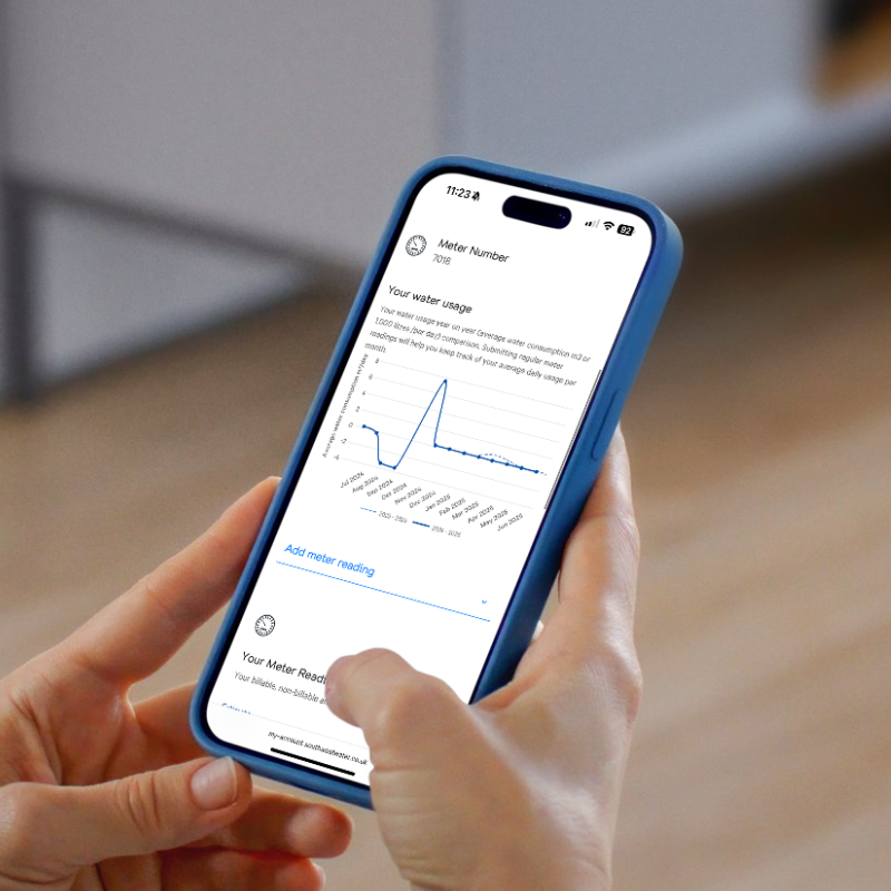 Track your water usage. 💧 Stay informed about your water consumption with detailed usage tracking in MyAccount. Monitoring your usage can help you save water and money, as well as identifying any unknown leaks! 

Sign up to MyAccount here 👉 my-account.southwestwater.co.uk/register