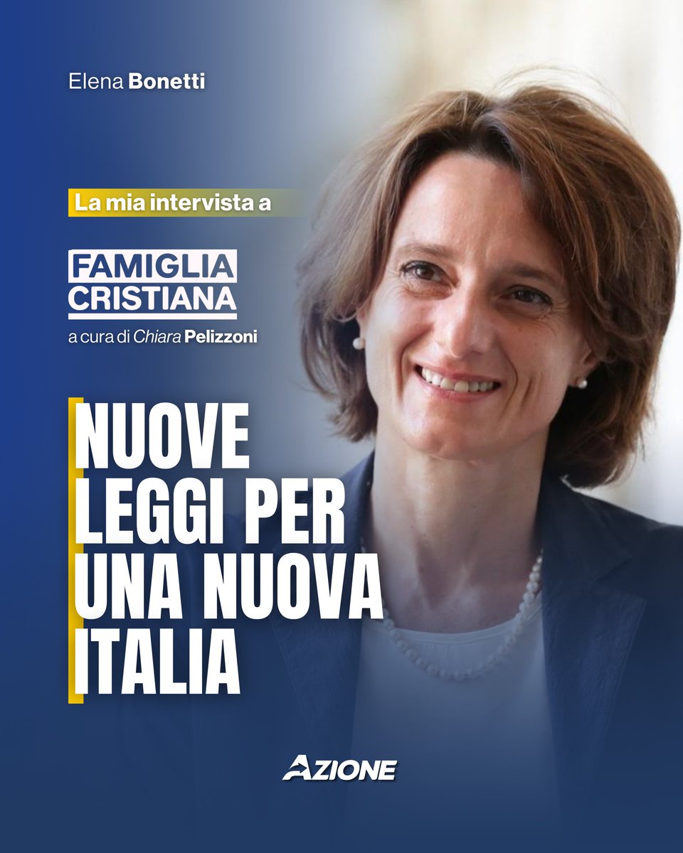 elenabonetti's tweet image. Nuove leggi per una nuova Italia.
La mia intervista a @fam_cristiana