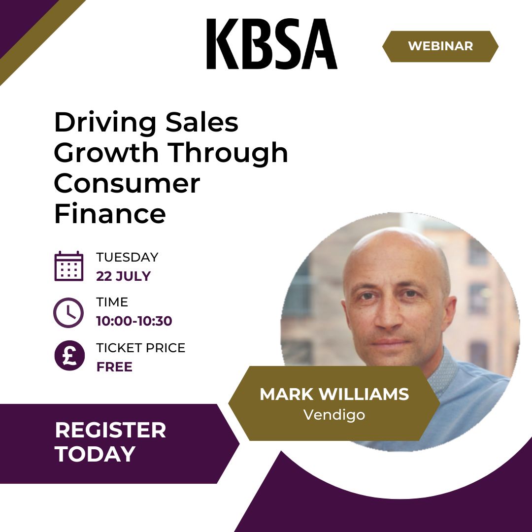 FREE WEBINAR: Driving Sales Growth Through Consumer Finance 

The KBSA is pleased to invite you to an exclusive webinar focused on how consumer finance can support business growth and enhance the customer experience. 

To register, visit buff.ly/KHGsoje 

#KBSA #Vendigo