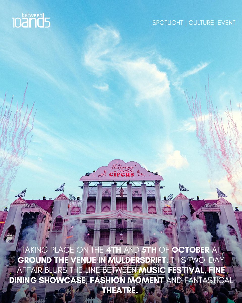 10and5's tweet image. The Luxurious Marble Circus @luxurious_marble_circus returns this October, bigger, bolder, and more brilliantly outrageous than ever!
📍4–5 October | Ground, Muldersdrift
🎟️ Tickets now live
