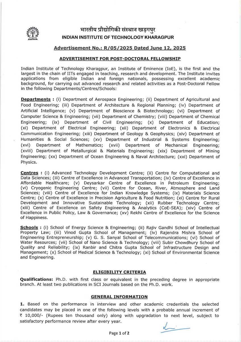 spalei's tweet image. Our Lab @IITKgp is hiring Institute Postdoc!
If you have experience in cell culture and interest in chem bio, pls contact at spalei@chem.iitkgp.ac.in with CV and research summary.
Our lab website: sites.google.com/view/shubhendu…
Apply here 👇
erp.iitkgp.ac.in/Jobs/auth/pdfa… Deadline: 31 July