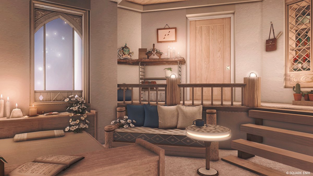 ハウジング代行致しました🏠
『Malam』
夜空を眺めるナチュラルな温かい内装を作りました🌃

一枚ずつの画像＆住所はこちら 
housingsnap.com/43930

🏷️： #TktkHousing 
#FF14ハウジング #FF14Housing #hgxiv