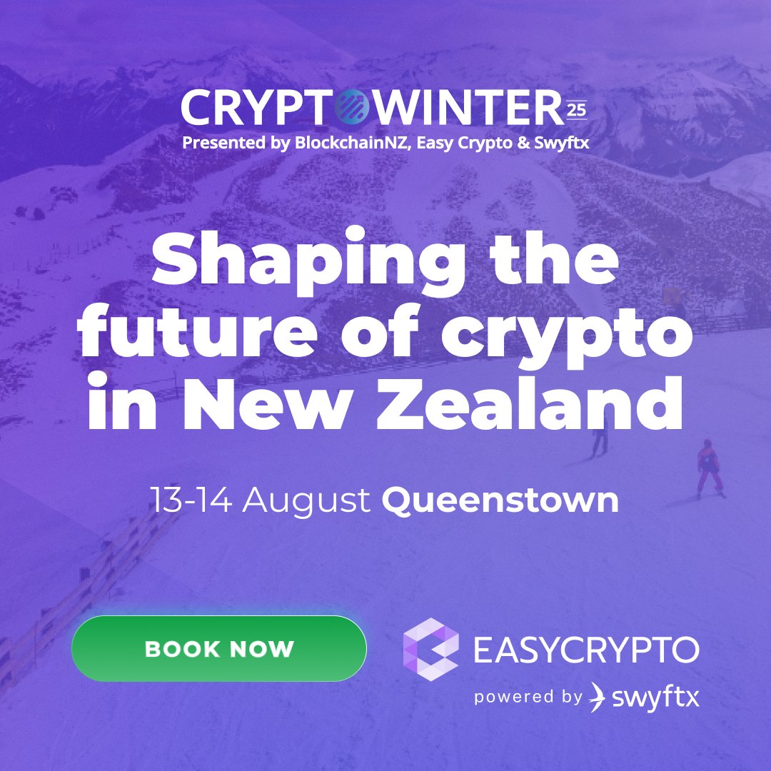 Two days. 150 leaders. Infinite ideas.
CryptoWinter ‘25 is NZ’s biggest crypto deep dive.
 
Join the future, secure your attendance today. blockchain.org.nz/cryptowinter-2…