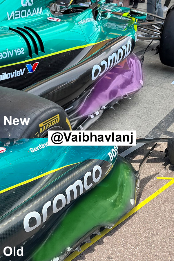 🚨 There are not of visual changes outside, But look the floor Body looks more sculpted, before it was smoother, so there are a lot of changes underneath which we cant see.

#f1 #astonmartinf1 #BritishGP #amr25