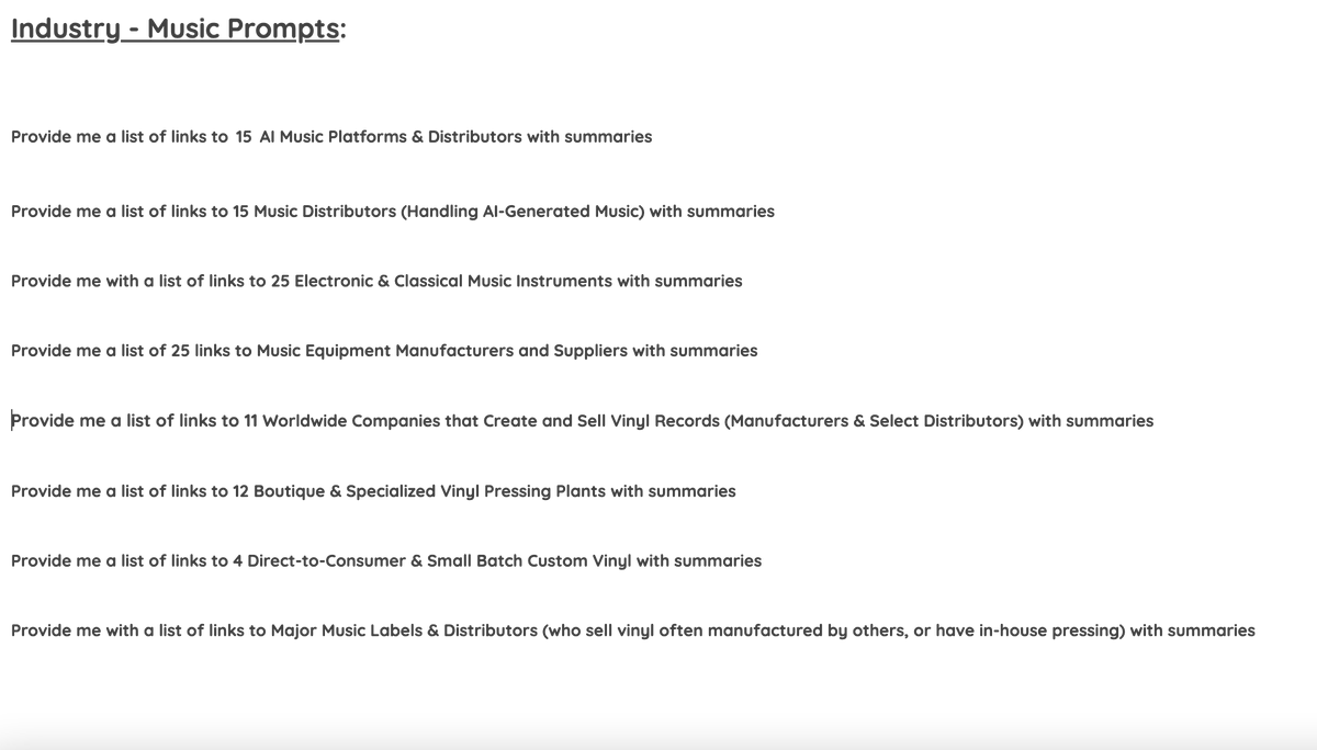 digibution's tweet photo. Our Digi Prompts page provides a list of different prompts you can use as a foundation to start your search.    

Looking for Music equipment, Vinyl, and Instruments? Use our Digi Ad bot.  

#prompts #ai #digibution #music #digibot #digiadbot #search 

 https://t.co/Znbtjjvbws https://t.co/4ZT9AH9avO