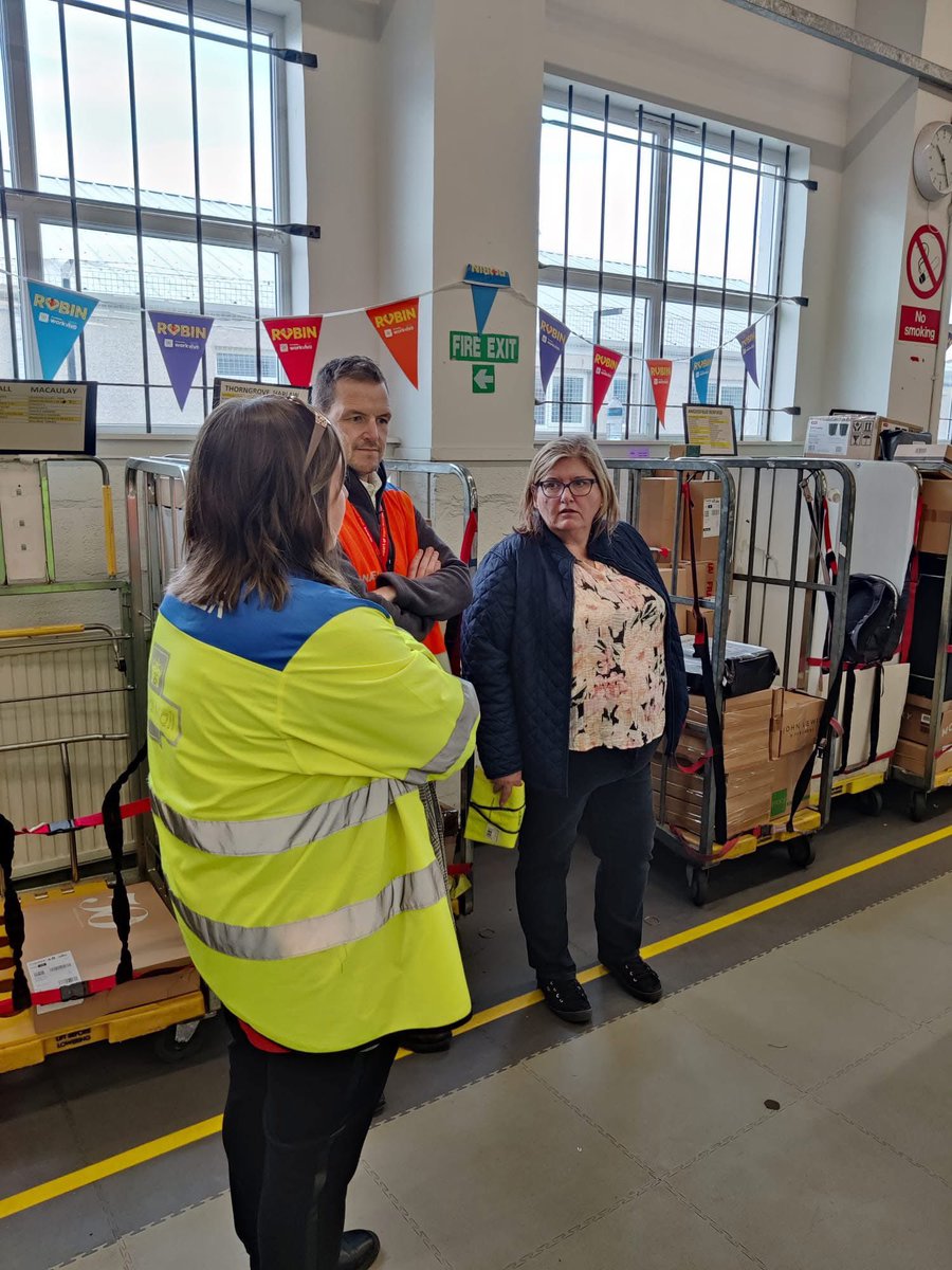 Jackie Dunbar MSP (@jackiedunbarsnp) on Twitter photo This week I visited <a href="/RoyalMail/">Royal Mail</a>'s depot at Whitemyres to meet some of our local posties and see a bit more of how Royal Mail works.
I'm always keen to deliver for folk in Aberdeen Donside, and was trying to get some advice from the people that deliver to them. This week I visited <a href="/RoyalMail/">Royal Mail</a>'s depot at Whitemyres to meet some of our local posties and see a bit more of how Royal Mail works.
I'm always keen to deliver for folk in Aberdeen Donside, and was trying to get some advice from the people that deliver to them.