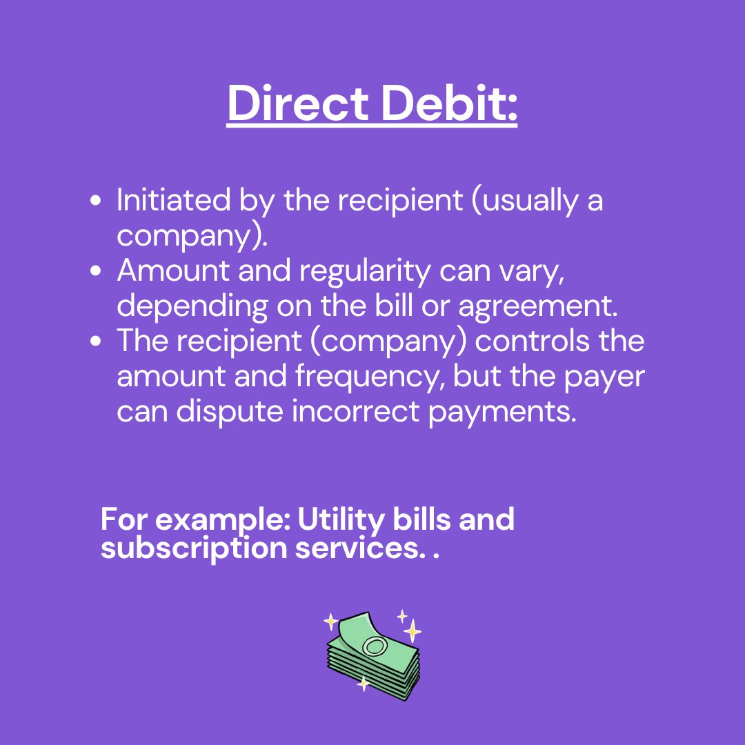 You've probably been asked to set up a standing order, and there's no doubt you've paid via direct debit. But do you know the difference? 🤔

They look similar on your statement, but they work in different ways:

📌 Save this one for next time you make either kind of payment!
