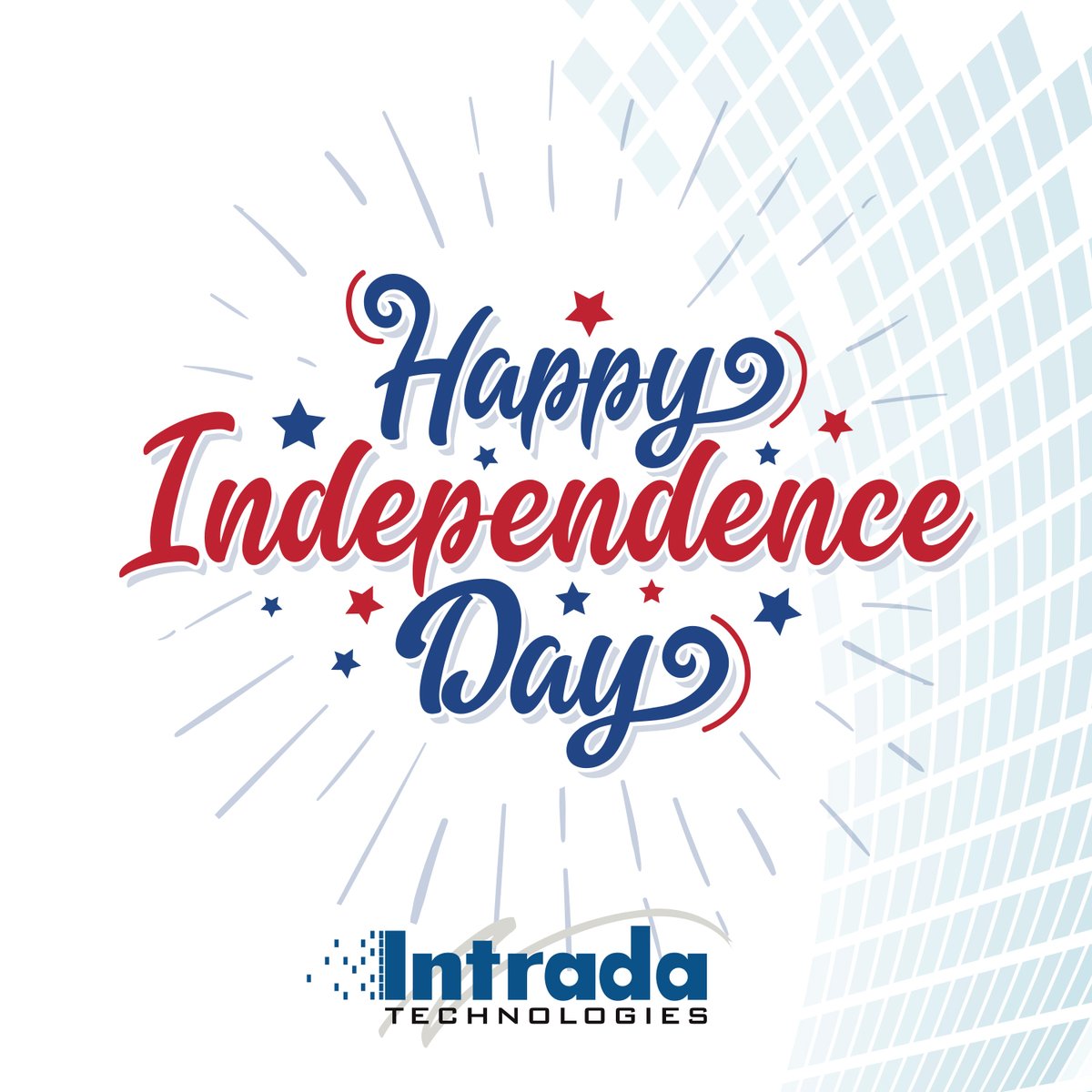 intrada's tweet photo. We wish you all a safe and joyful holiday filled with fireworks and fun! 🎇 #OfficeClosed #IndependenceDay #Happy4th #IntradaTech https://t.co/YIpvLMDiiU