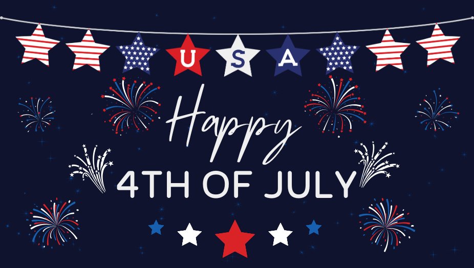🇺🇸 Wishing everyone a safe and happy Fourth of July! 🎆
Enjoy the celebrations, time with family and friends, and all the red, white, and blue fun!  #4theT
