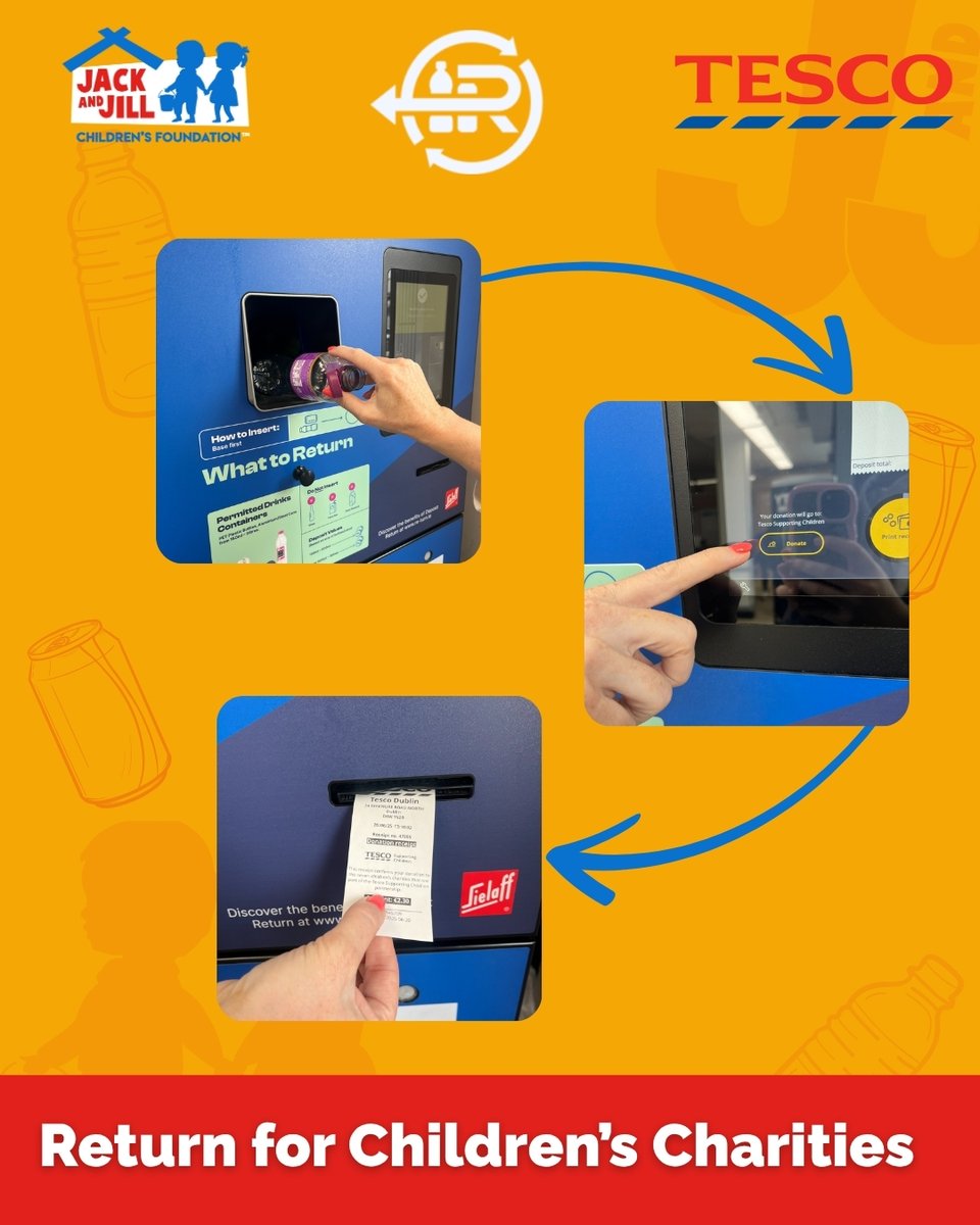It’s Friday… don’t forget your bottles &amp; cans!

If you're returning containers at <a href="/TescoIrl/">Tesco Ireland</a>, look out for our Children’s Charity Donation Button on the Reverse Vending Machine 💚🧡 

Every bottle counts. Every can helps. Every donation makes a difference!
<a href="/returnireland/">Re-turn</a>