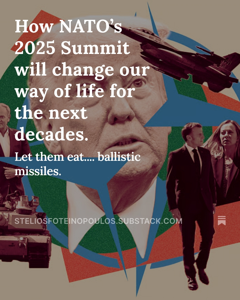 SteliosFot75's tweet image. Hi.
We often read about the rising military spending.
However we don't really understand how #NATO will change our way of life for the next decades.
This is my new blog analysis - please read and register to get new posts in your inbox for free. steliosfoteinopoulos.substack.com
#US #EU