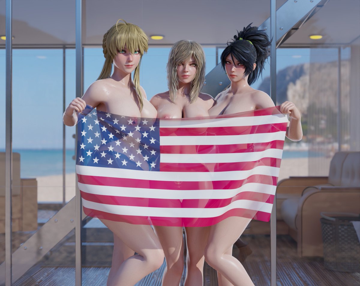 Happy fourth of July! 🇺🇸✨(Artoria, Marika, and Akali by <a href="/RyanReos/">RyanReos</a>)