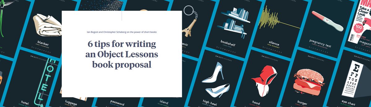 Bloomsbury Academic (@bloomsburyacad) on Twitter photo Got a burning idea for the next brilliant book in our Object Lessons series?
Today on the blog, find 6 tips for making your book proposal a success, courtesy of series editors <a href="/ibogost/">Ian Bogost</a> and Christopher Schaberg:
bit.ly/4euQfEK Got a burning idea for the next brilliant book in our Object Lessons series?
Today on the blog, find 6 tips for making your book proposal a success, courtesy of series editors <a href="/ibogost/">Ian Bogost</a> and Christopher Schaberg:
bit.ly/4euQfEK