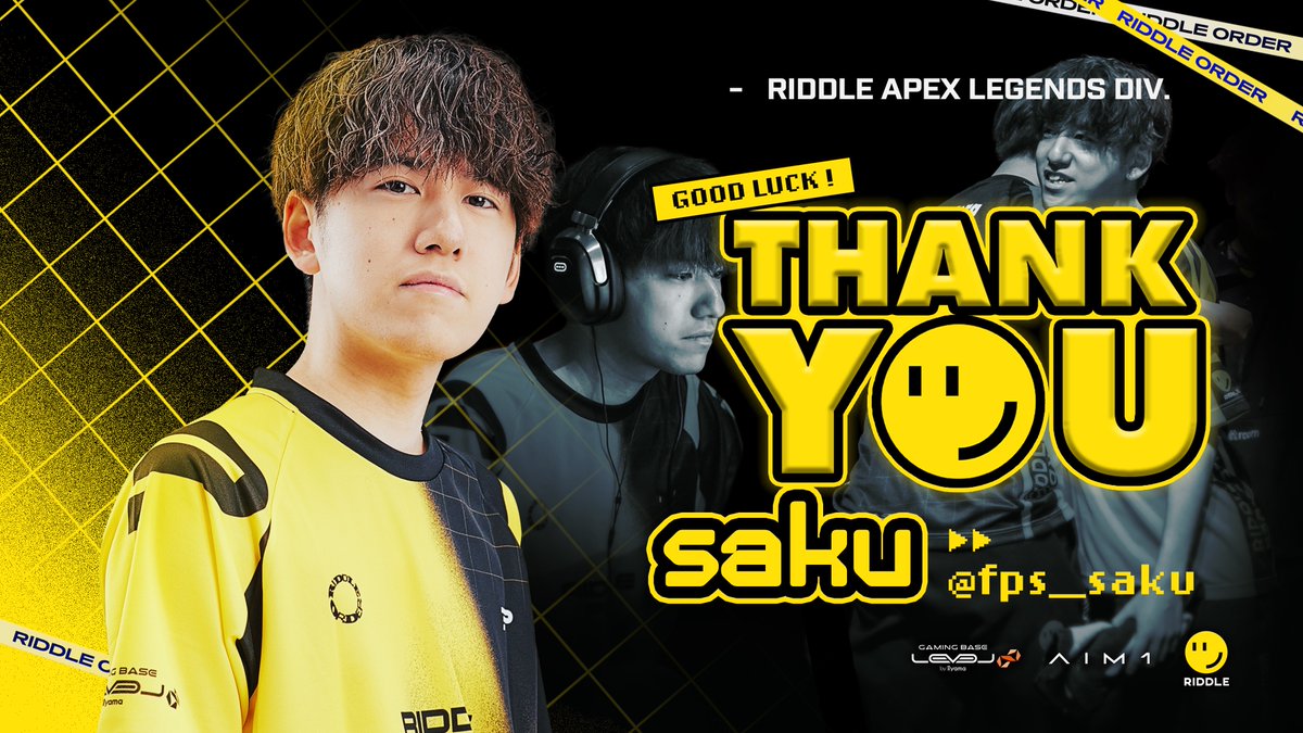 [ RIDDLE - #ApexLegends ]

この度、saku（ <a href="/fps__saku/">RID saku</a>  ）が、本人の意向によりALGS Year5 SP1付けで RIDDLEから脱退する運びとなりました✔

Year4 SP1からIGLとしてチームを牽引し、APEX部門を支えてくれたことに心から感謝します。
チーム一同、今後の活躍をお祈りいたします。

#RIDWIN ツ