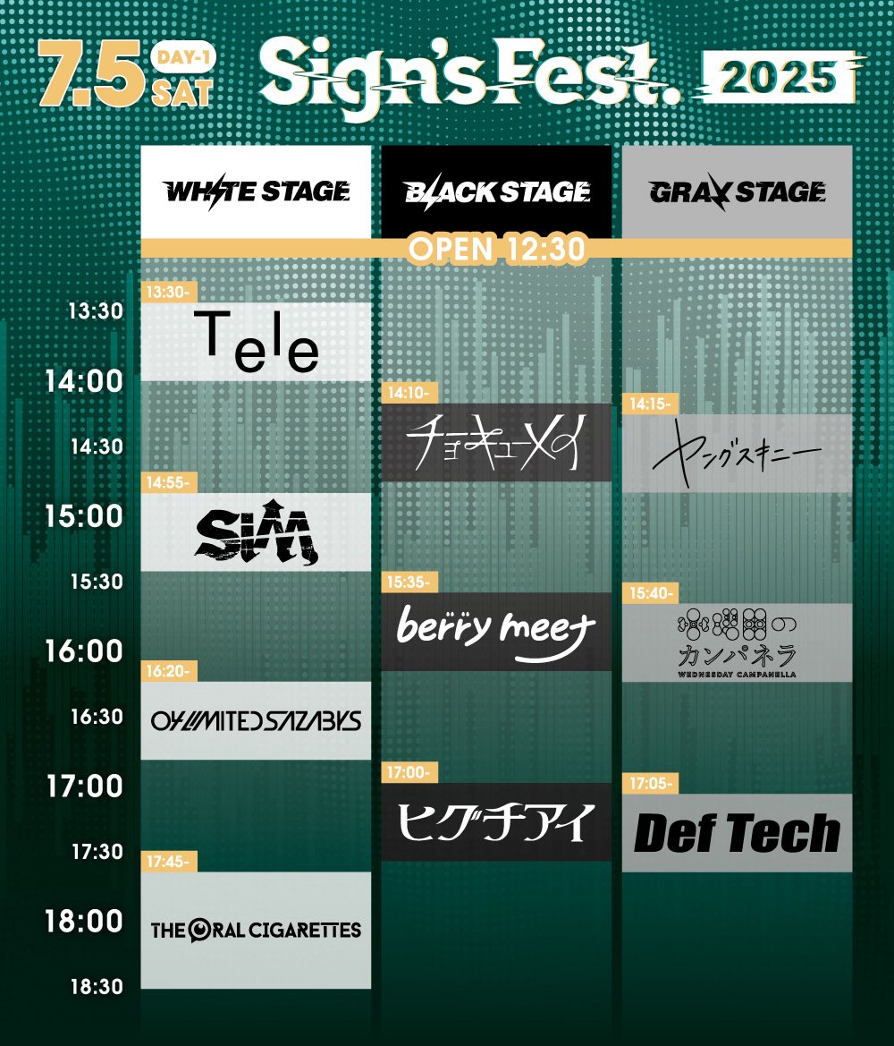 SiM_Official's tweet image. 【Sign's Fest. 2025】
7/5(土) at 鳥取 米子コンベンションセンターBiG SHiP / 米子市文化ホール
GOODS LINEUPはこちら!
10:00〜販売開始予定
SiMは、
7月5日(土)
WHITE STAGE 14:55〜出演!
yumebanchi.jp/event/28107/
#SiM
#サインズフェス