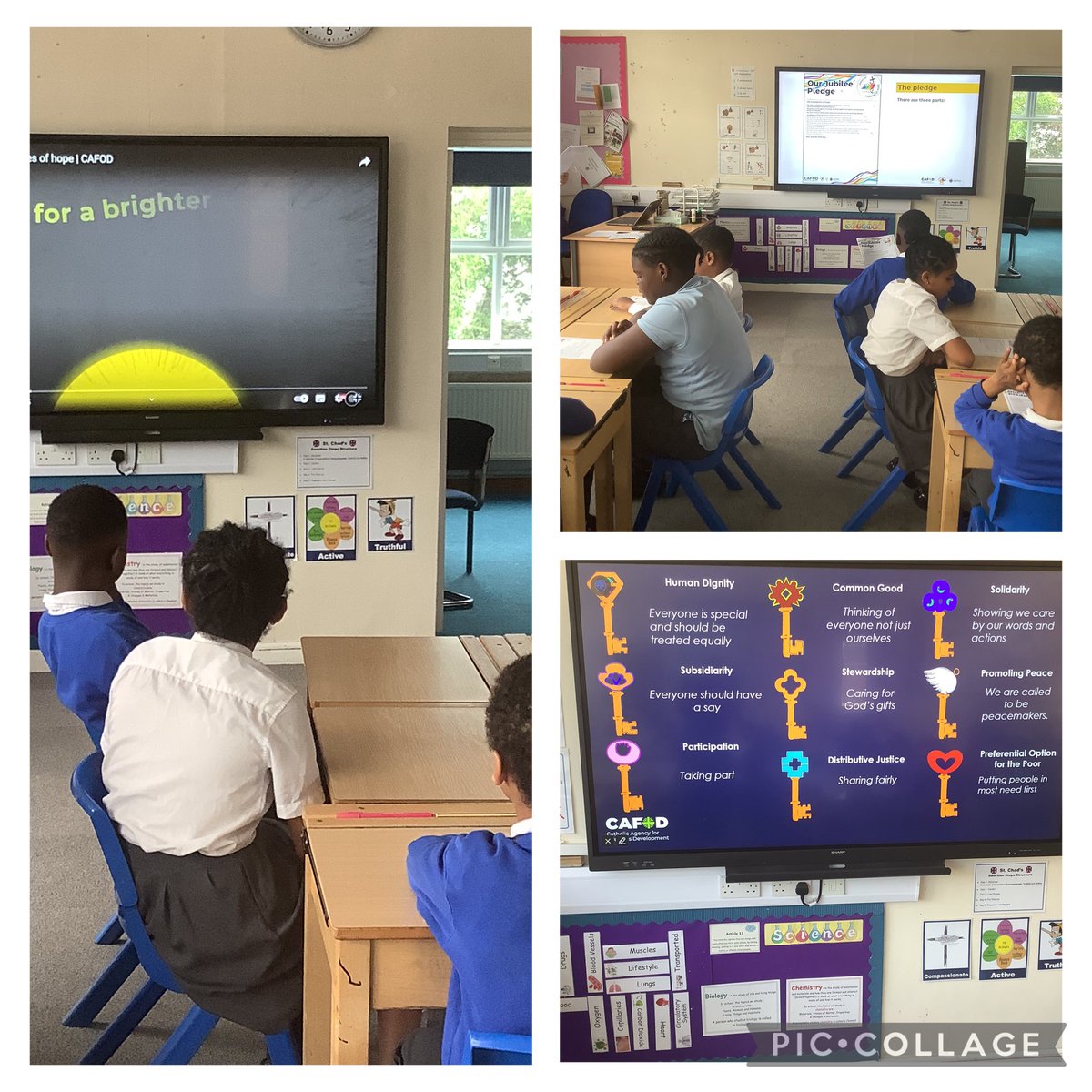 ChadPrimary's tweet image. We explored what #JubileePledgeDay is all about — a powerful moment to reflect, take action, and renew our commitment to justice. 🌍✝️ Through Catholic Social Teaching, we learned how our pledge is deeply rooted in faith, dignity, and solidarity. #Jubilee2025 @CAFODSchools