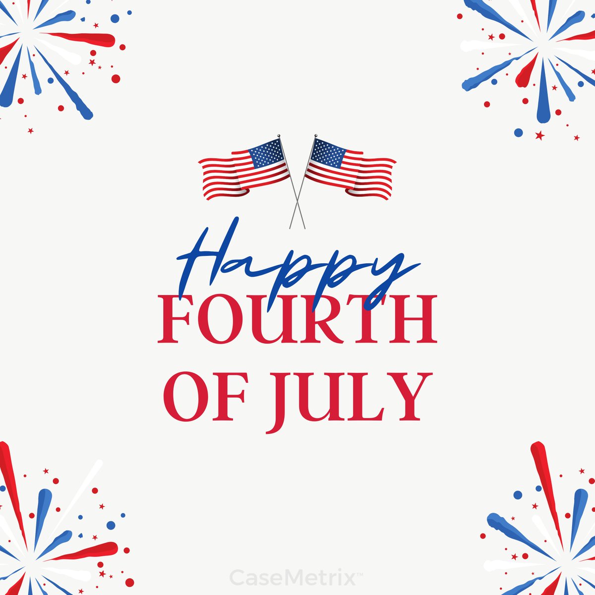 CaseMetrix's tweet image. Freedom. Justice. Independence.  🇺🇸

Happy 4th of July from CaseMetrix! Our office is closed today and we will return tomorrow during normal business hours.