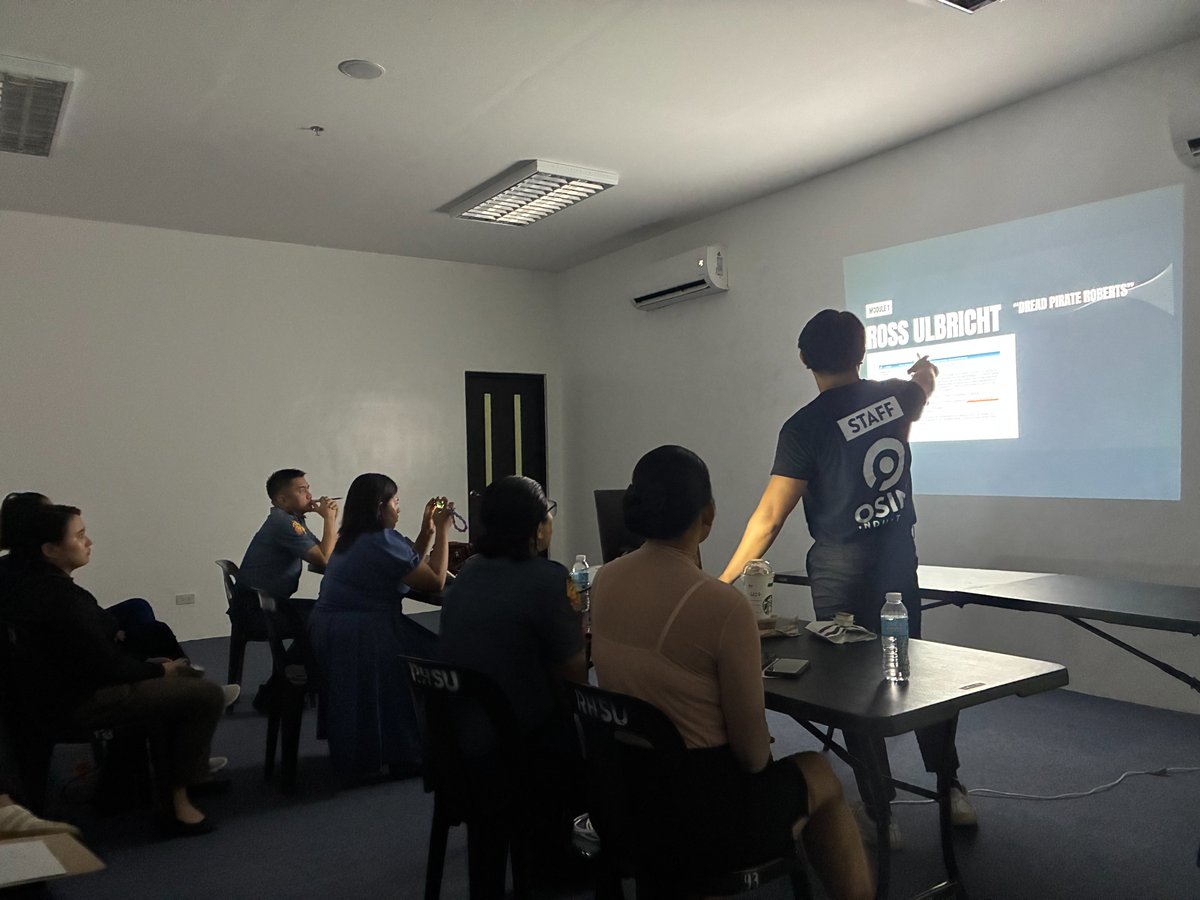 📍 Metro Manila, July 2

<a href="/nthgnx6842/">Nathan R.</a>  from OSINT Industries delivered live OPSEC &amp; OSINT training to the NCRPO Cyberpatroller &amp; Tracker Team — including a hands-on demo of Palette.

🙏 Big thanks to Police Major Artemio N. Cinco Jr. for the warm welcome and tour of the facility.
